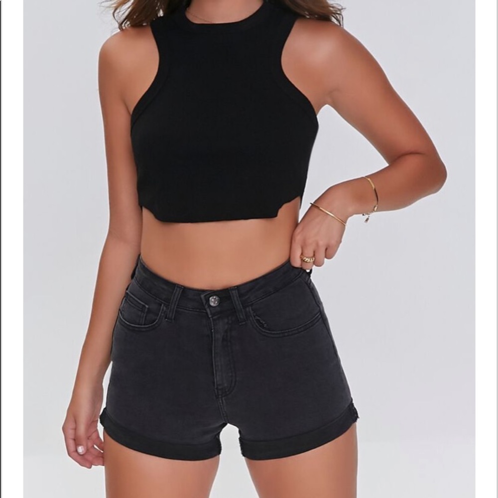 Forever 21 Denim Curvy Cut Off Shorts